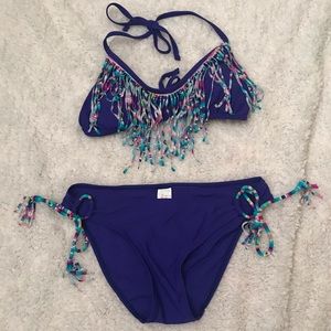 Hula Honey Blue/Purple Fringe Bikini